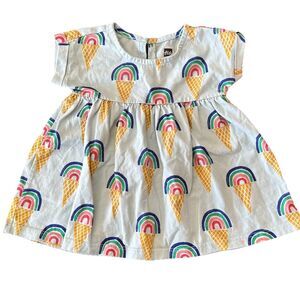 Tea Collection Size 6-9 Month Baby Empire Waist Rainbow Ice Cream Dress